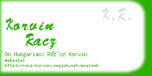 korvin racz business card